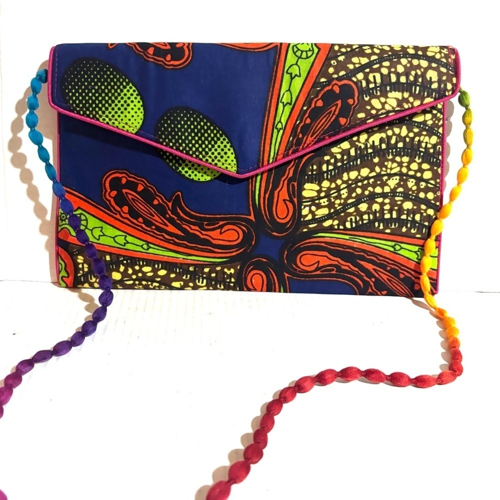 Handmade Ankara African print shoulder clutch bag